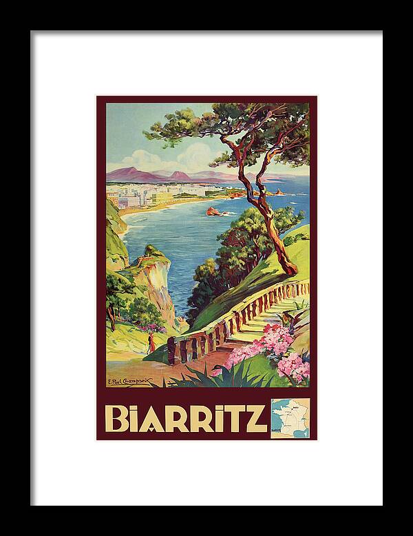 Biarritz Framed Print featuring the digital art Biarritz by Long Shot