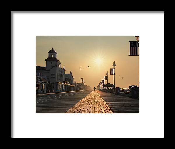 Bicycle Framed Print featuring the photograph Bicycle Boardwalk by Lori Deiter