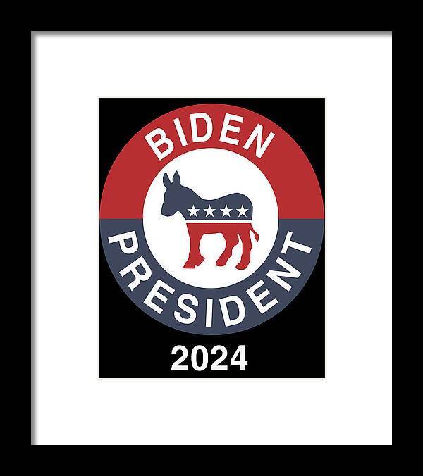 Cool Framed Print featuring the digital art Biden For President 2024 by Flippin Sweet Gear