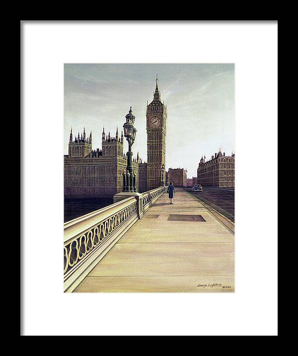 Architectural Cityscape Framed Print featuring the painting Big Ben and Parliament by George Lightfoot