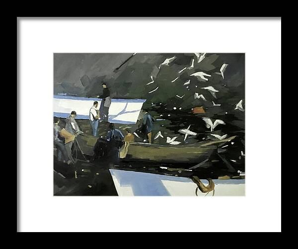 Big Catch Framed Print featuring the painting Big Catch by Chris Gholson
