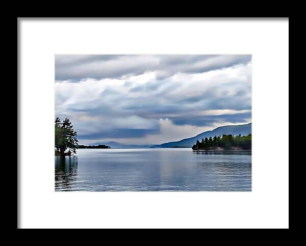 Clouds Framed Print featuring the photograph Big Clouds Over Lake George by Russ Considine