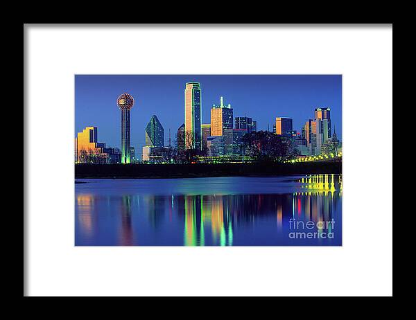 Dallas Framed Print featuring the photograph Big D Reflection by Inge Johnsson