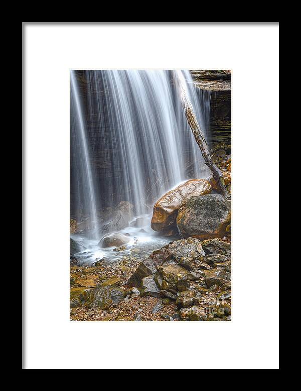 Big Laurel Falls Framed Print featuring the photograph Big Laurel Falls 5 by Phil Perkins