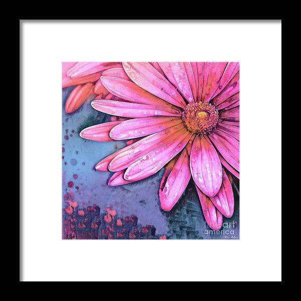 Pink Daisy Framed Print featuring the painting Big Pink Daisy by Tina LeCour