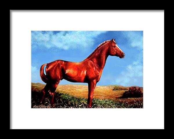 Horse Framed Print featuring the painting Big Red by Loxi Sibley