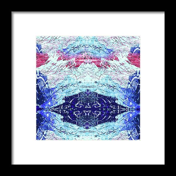 Square Abstract Framed Print featuring the mixed media Big Square Abstract Red White and Blue by Lorena Cassady