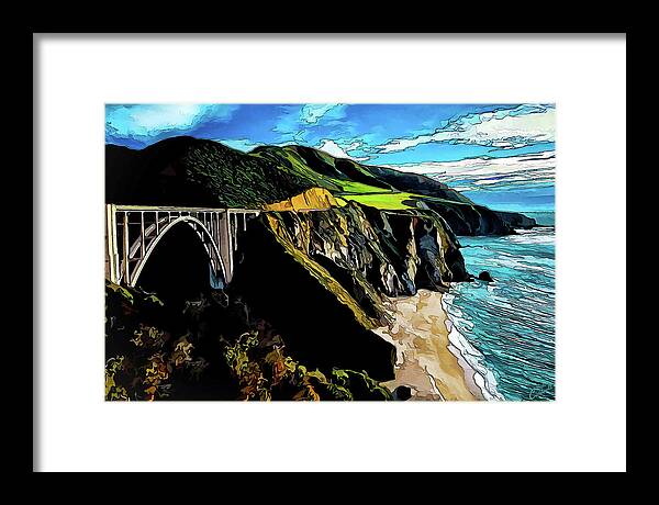 California Seascape Framed Print featuring the photograph Big Sur Bridge by ABeautifulSky Photography by Bill Caldwell
