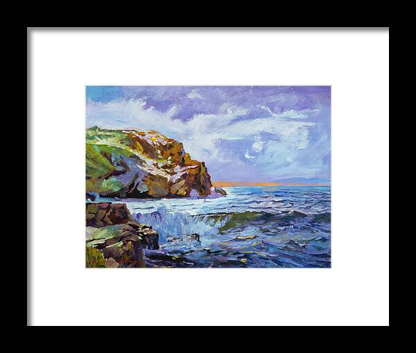 Seascape Framed Print featuring the painting Big Sur Coast by David Lloyd Glover