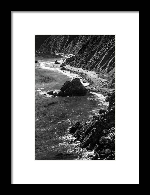B&w Framed Print featuring the photograph Big Sur Coastline by Alexander Kunz