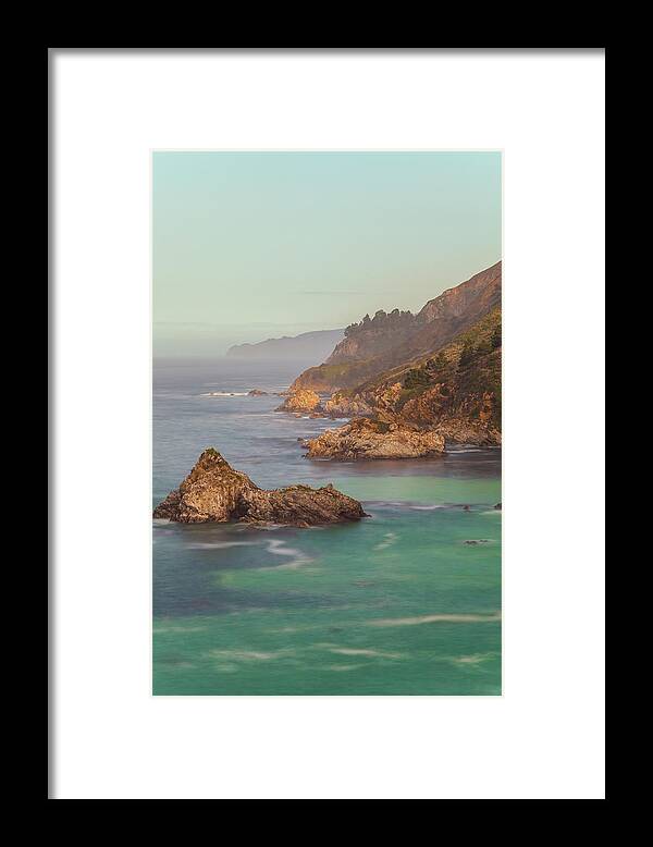 Landscape Framed Print featuring the photograph Big Sur Sunrise vertical by Jonathan Nguyen