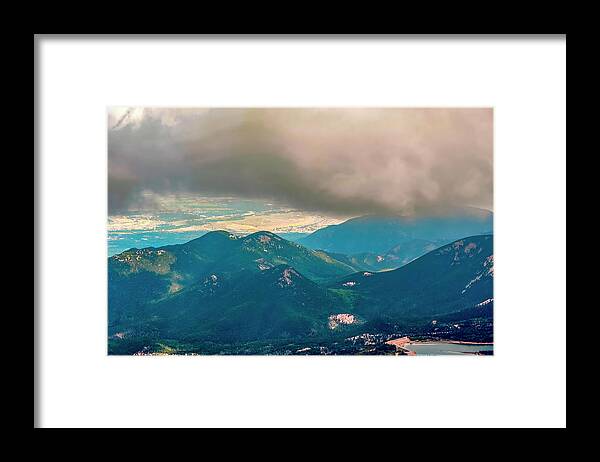 Colorado Framed Print featuring the photograph Big Tooth Reservoir seen from Pikes Peak 14,115ft by George Garcia