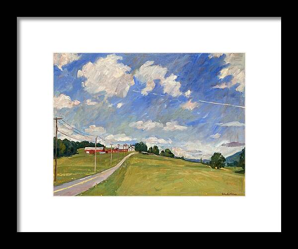 Oil Framed Print featuring the painting Big View/Berkshires Landscape Painting by Thor Wickstrom