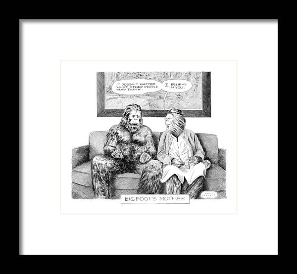 Captionless Framed Print featuring the drawing Bigfoot's Mother by Karl Stevens