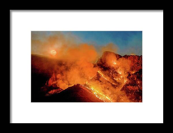 American Southwest Framed Print featuring the photograph Bighorn Fire Threatens Tucson by James Capo
