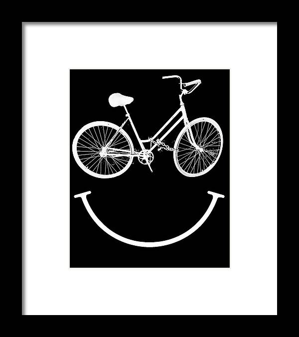 Cycle Framed Print featuring the painting Bike Bicycle Smile Smiley Face by Tony Rubino