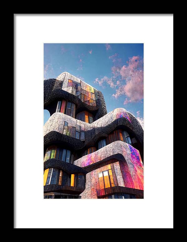 Beautiful Framed Print featuring the painting Bilaterally Symetric Building Facade Front Facing Pa Dc2bc15f 2abd 4421 8cba Fbdf641161e1 by MotionAge Designs