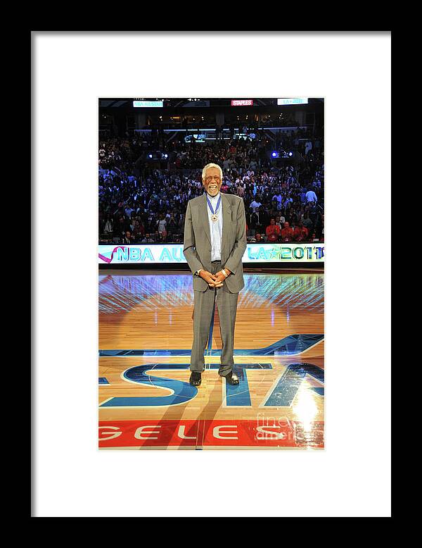 Nba Pro Basketball Framed Print featuring the photograph Bill Russell by Garrett Ellwood