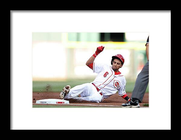 Great American Ball Park Framed Print featuring the photograph Billy Hamilton by Joe Robbins