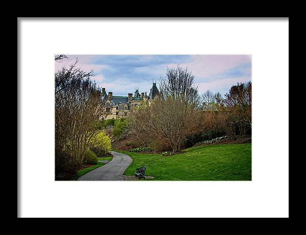 Path Framed Print featuring the photograph Biltmore House Garden Path by Allen Nice-Webb