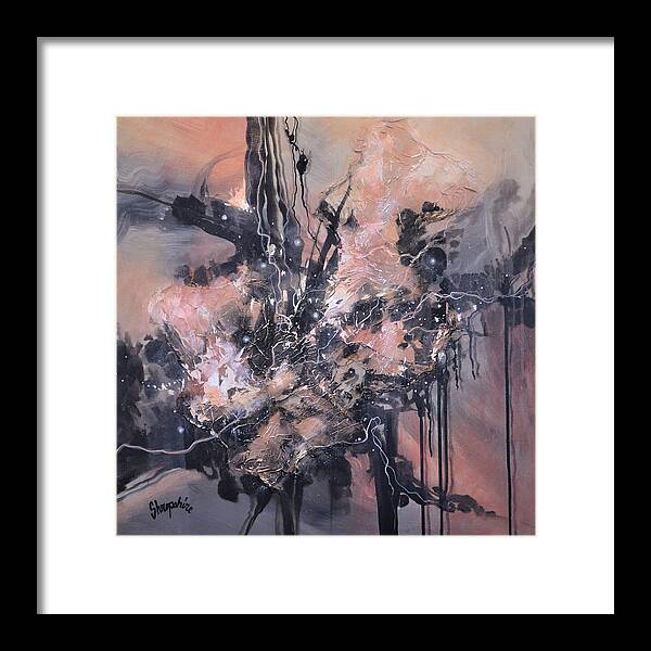 Abstract Framed Print featuring the painting Bio-synthetic by Tom Shropshire