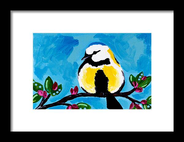 Bird Framed Print featuring the painting Bird Blue by Beth Ann Scott