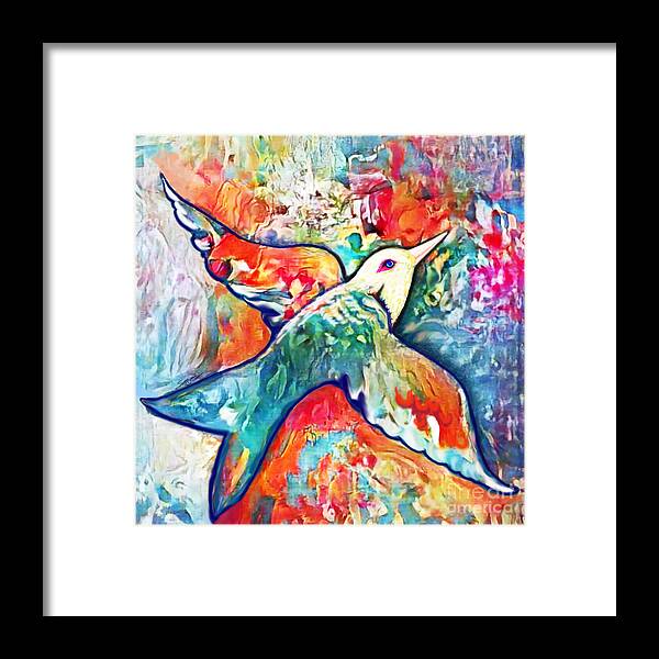 American Art Framed Print featuring the digital art Bird Flying Solo 011 by Stacey Mayer