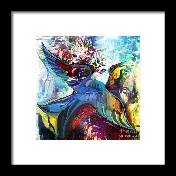 American Art Framed Print featuring the digital art Bird Flying Solo 012 by Stacey Mayer