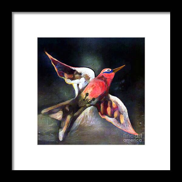 American Art Framed Print featuring the digital art Bird Flying Solo 0130 by Stacey Mayer