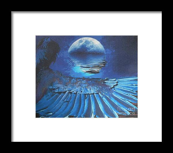  Framed Print featuring the photograph BirdMoonWoman by Mary Kobet