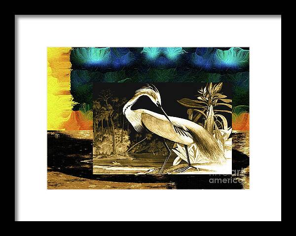 Birds Of A Bronzed Audubon Feather Framed Print featuring the painting Birds of a Bronzed Audubon Feather Number 3 by Aberjhani