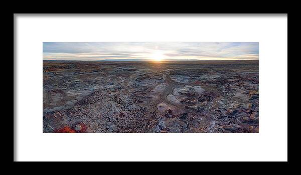 Landscape Framed Print featuring the photograph Bisti Badlands Aerial by Aerial Santa Fe
