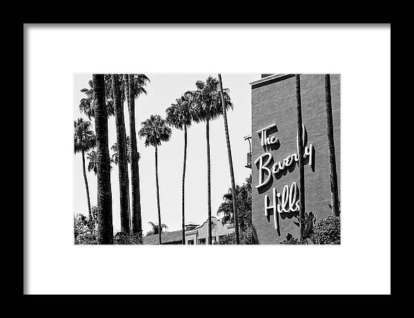 Beverly Hills Framed Print featuring the photograph Black California Series - The Beverly Hills Hotel by Philippe HUGONNARD