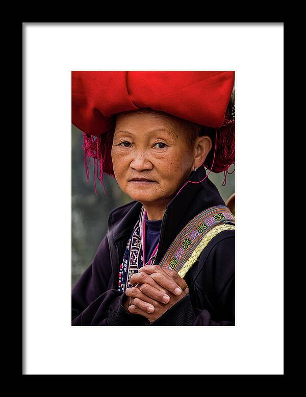 Black Framed Print featuring the photograph Black Hmong Woman by Arj Munoz