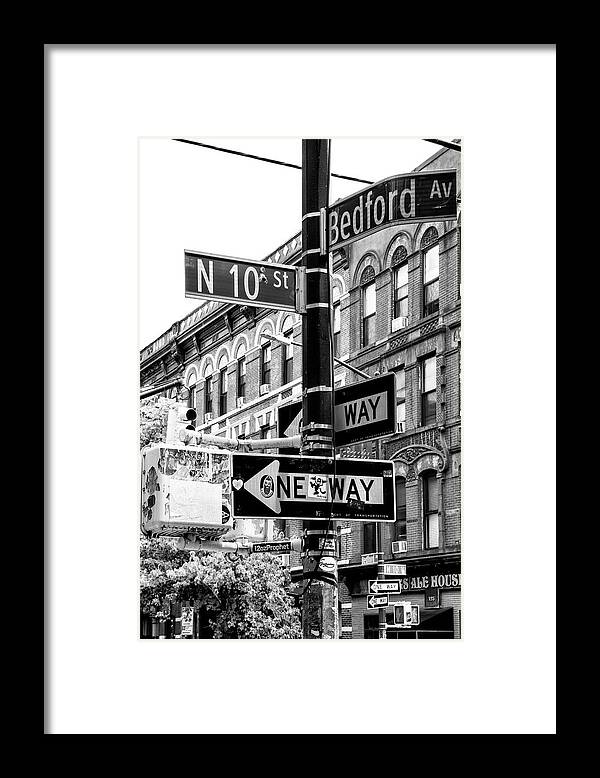 United States Framed Print featuring the photograph Black Manhattan Series - Bedford Avenue by Philippe HUGONNARD