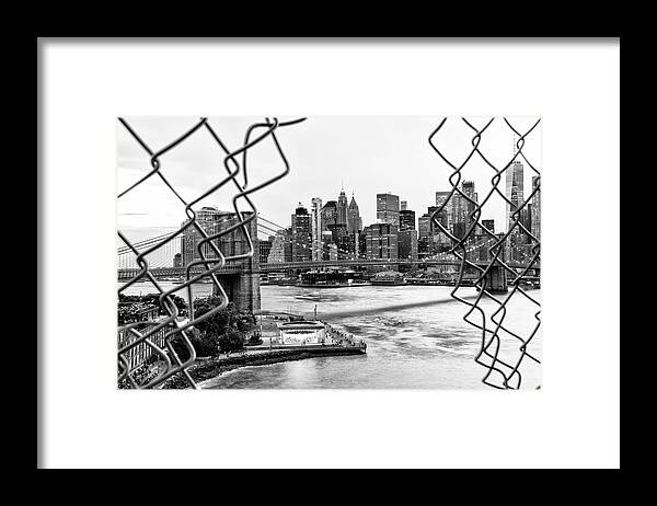 United States Framed Print featuring the photograph Black Manhattan Series - Evening Lights by Philippe HUGONNARD