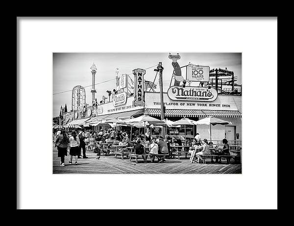 United States Framed Print featuring the photograph Black Manhattan Series - Famous Hot Dog by Philippe HUGONNARD