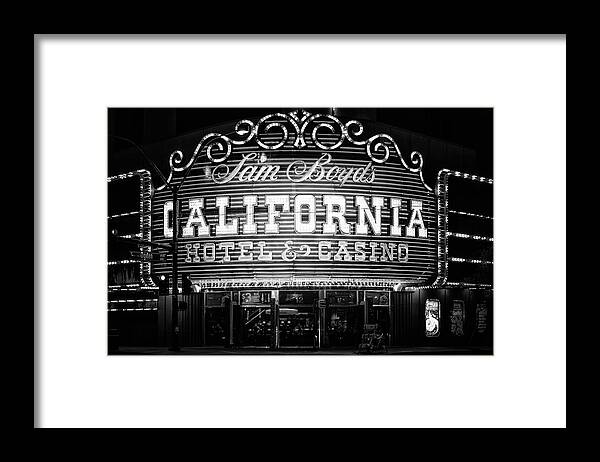 Nevada Framed Print featuring the photograph Black Nevada Series - California Hotel Casino by Philippe HUGONNARD