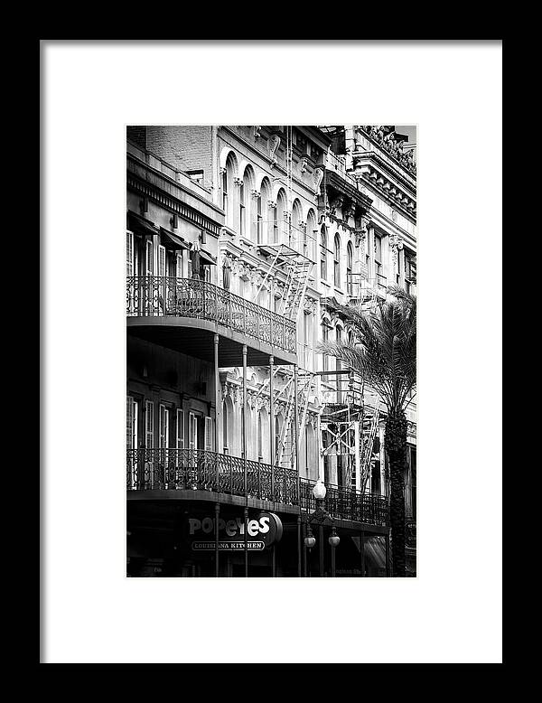 Louisiana Framed Print featuring the photograph Black NOLA Series - Louisiana Facade by Philippe HUGONNARD