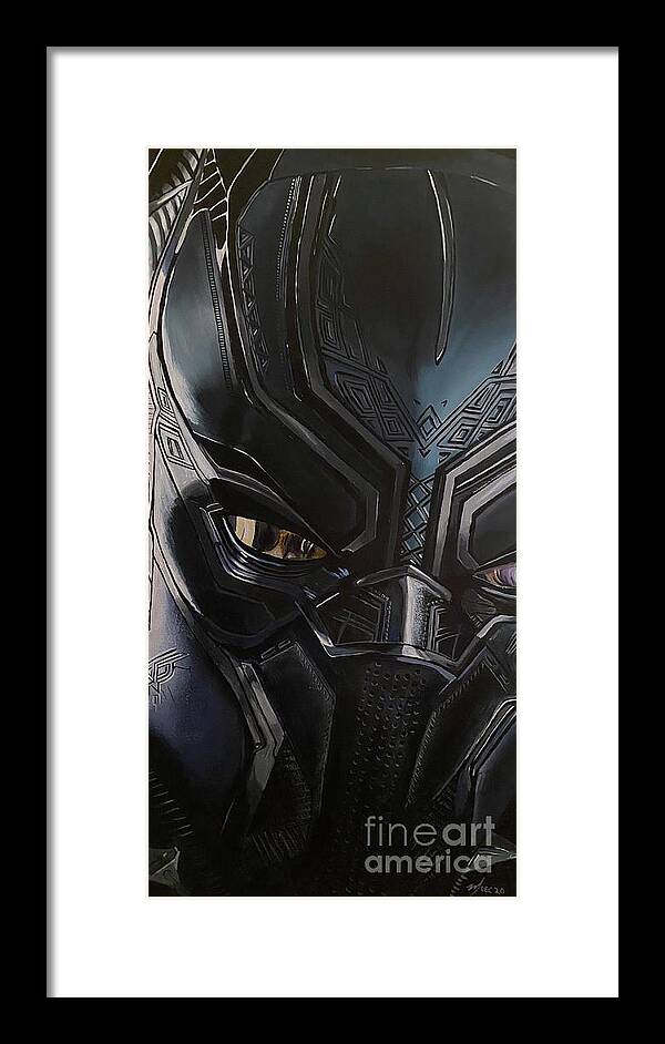 Black Panther Framed Print featuring the painting Black Panther by Michael McKenzie