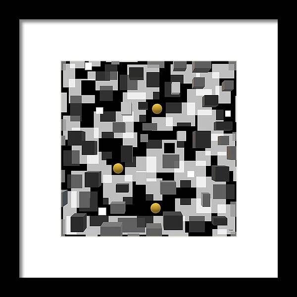 Black Squares Framed Print featuring the digital art Black Squares by Val Arie