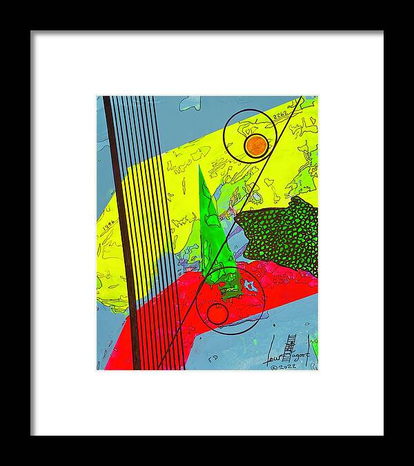  Framed Print featuring the mixed media Black Strings Left 111411 by Lew Hagood