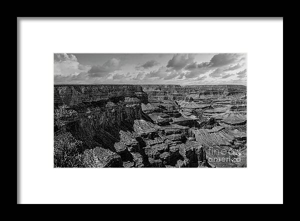 Grand Canyon Framed Print featuring the photograph Black White Textures of Grand Canyon Arizona by Chuck Kuhn