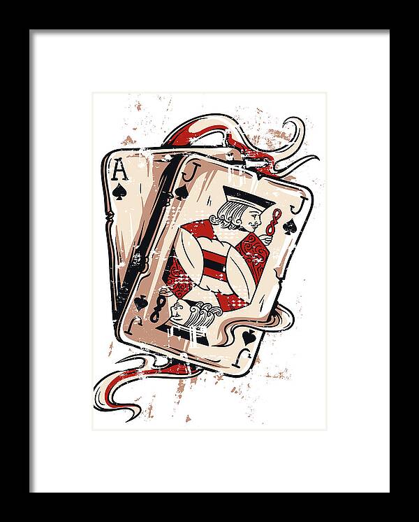 Card Games Framed Print featuring the digital art Blackjack by Jacob Zelazny