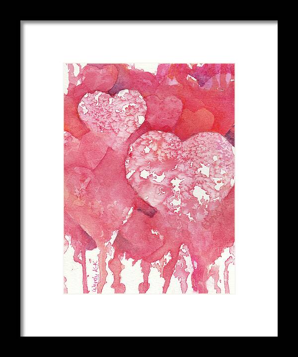 Heart Framed Print featuring the painting Bleeding Hearts by Wendy Keeney-Kennicutt