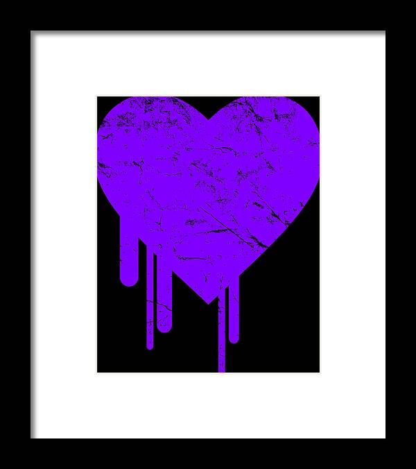 Funny Framed Print featuring the digital art Bleeding Purple Heart by Flippin Sweet Gear