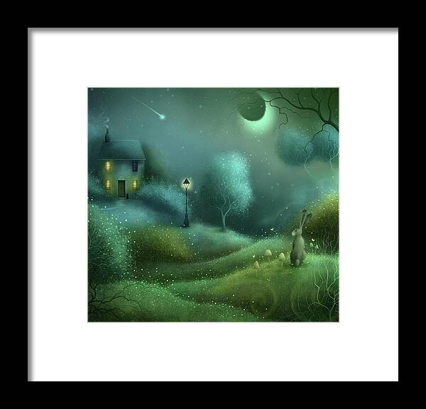 Wildlife Framed Print featuring the painting Blessed be the night by Joe Gilronan