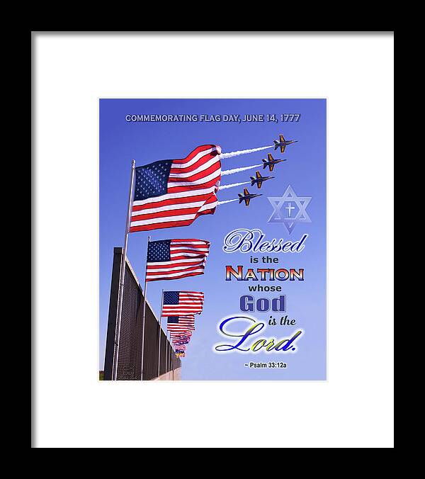 Inspirational Framed Print featuring the photograph Blessed Is The Nation Whose God Is The LORD by Brian Tada