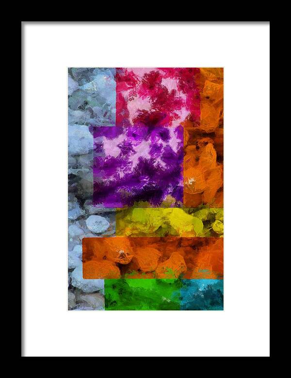 Blocks Framed Print featuring the mixed media Blocks and Stones by Christopher Reed