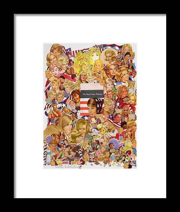 Women Framed Print featuring the mixed media Blonde American Style by Sally Edelstein